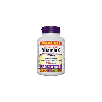 WEBBER Vitamin C Calcium Ascorbate Витамин С (калциев аскорбат) 1000 mg, 120 капсули