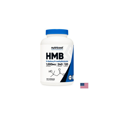 При активен спорт - HMB (Бета-хидрокси-бета-метилбутират), 500 mg/240 капсули, 120 дози Nutricost