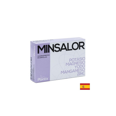 Minsalor Oligoelementos - Калий, магнезий, йод, манган, цинк / За редукция на теглото, 20 ампули за пиене Artesania