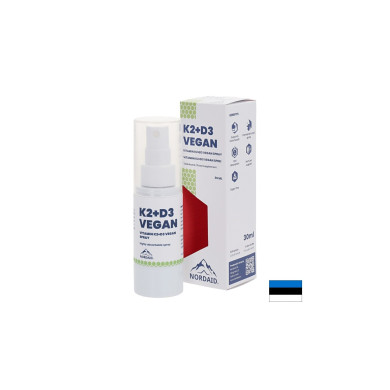 Веган витамини К2 (25 µg) + D3 (1000 IU) - Здраве за сърцето и костите, силен имунитет, Спрей за уста, 30 ml, 200 впръсквания