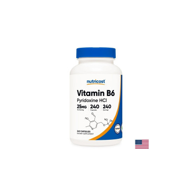 Стрес и добро настроение - Витамин B6 Pyridoxine HCI, 25 mg х 240 капсули