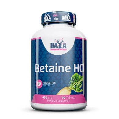 Haya Labs Betaine HCL / Бетаин Хидрохлорид 650mg / 90 Tabs.