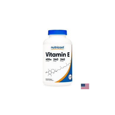 Зрение, коса и кожа - Витамин E, 400 IU x 240 софтгел капсули Nutricost