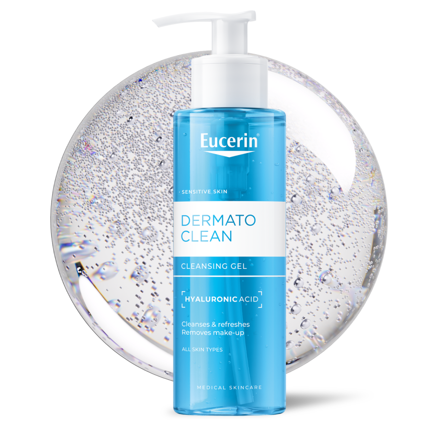 Eucerin DERMATOCLEAN Почистващ гел за нормална и смесена кожа с хиалурон 200мл