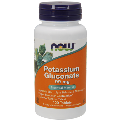 Now - Potassium Gluconate / Калий 99 Мг - 100 Таблетки