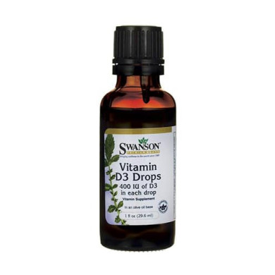 SWANSON Vitamin D3 Liquid Drops 400IU / 29ml.