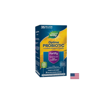 Fortify™ Optima®  Daily Probiotic + Prebiotic - Фортифай Оптима пробиотик, 35 милиарда активни пробиотици, 30 капсули Nature’s Way