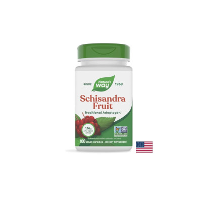 Schisandra Fruit – Шизандра (плод) - Адаптоген и имуномодулатор, 580 mg, 100 капсули Nature’s Way