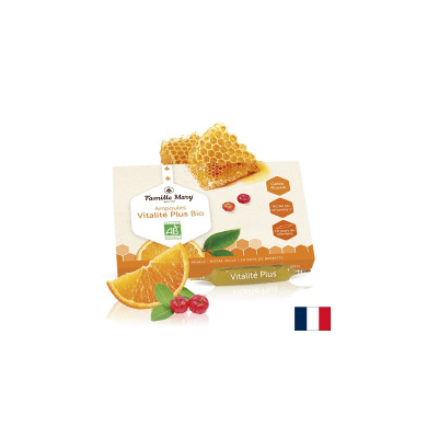 Ampoules Vitalité Plus Bio Jus d’orange Acerola / Виталити плюс био с пчелно млечице, портокал и ацерола, 10 бр. ампули за пиене Famille Mary