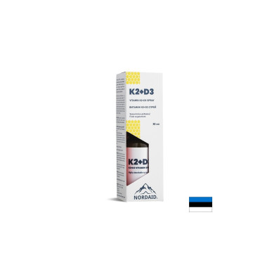 Витамини К2 (20 µg) + D3 (800 IU) - Здраве за сърцето и костите, силен имунитет, Спрей за уста, 30 ml, 200 впръсквания
