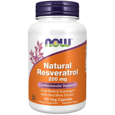 Now - Natural Resveratrol / Ресвератрол 200 Мг - 120 Капсули
