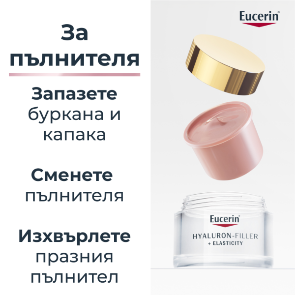 Eucerin® Hyaluron-Filler +Elasticity Озаряващ дневен крем SPF30, Рефил