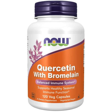 Now - Quercetin + Bromelain / Кверцетин и Бромелаин- 120 Капсули