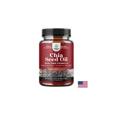Чиа (масло от семена) Омега-3 за сърцето и съдовете 500 mg, 60 капсули