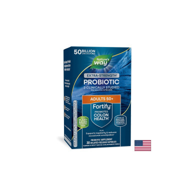 Пробиотик + пребиотици 50+, високо дозирани - Fortify Age 50+ Probiotic Extra Strength, 50 млрд. CFU, 30 капсули