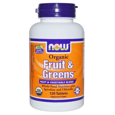 Now - Fruit & Greens (Organic) - 120 Таблетки