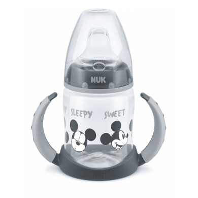 NUK First Choice РР шише Temperature Control 150мл със силиконов накрайник за сок Mickey grey