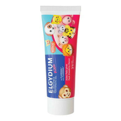 ELGYDIUM KIDS EMOJI ДЕТСКА ПАСТА ЗА ЗЪБИ 3-6г  С ВКУС НА СВЕЖА ЯГОДА