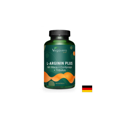 Л-Аргинин Плюс Мака, Кордицепс и Трибулус -  L-Arginin Plus (mit Maca, Cordyceps, Tribulus), 180 капсули