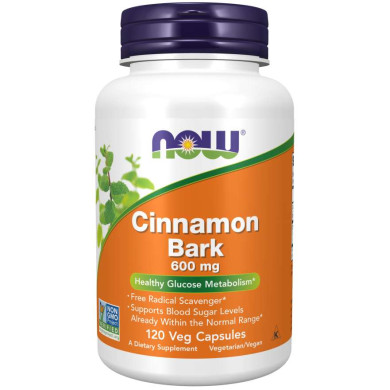 Now - Cinnamon Bark / Екстракт от Канела 600 Мг - 120 Капсули