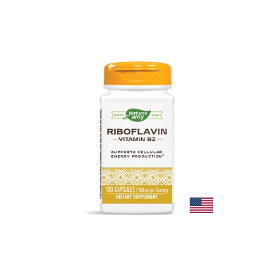 Riboflavin Vitamin B2/ Витамин В2 100 mg x 100 капсули Nature’s Way