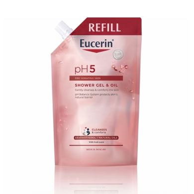 Eucerin® pH5 Душ гел с натурални масла Рефил 400ml 