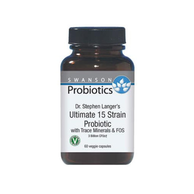 SWANSON Ultimate 15 Strain Probiotic with FOS 60 Caps.