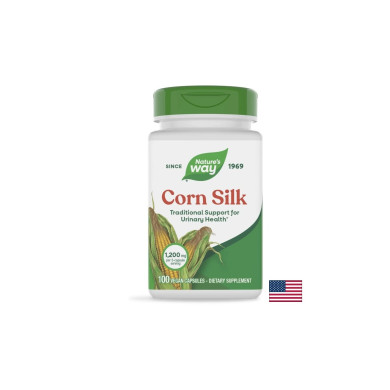 Диуретик за бъбречно здраве - Царевична коса - Corn Silk 400 mg, 100 капсули Nature’s Way