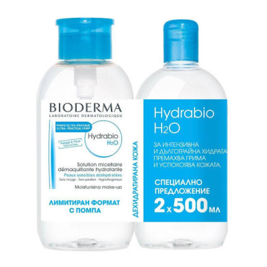 Bioderma Hydrabio Mицеларна вода за дехидратирана кожа 2 броя х500 ml