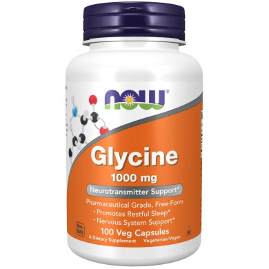 Now - Glycine / Глицин 1000 Мг - 100 Капсули