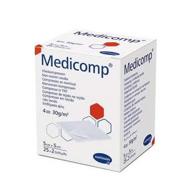 МЕДИКОМП КОМПРЕС НТТ СТЕРИЛЕН 10СМ/10СМ Х 50 (25 Х 2)