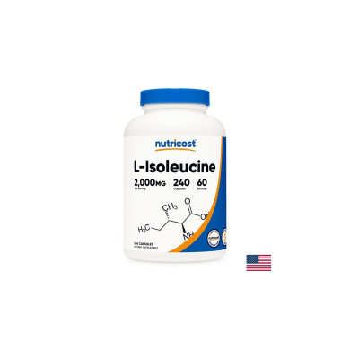 Мускулна маса и издръжливост - Л-Изолевцин (L-Isoleucine), 500 mg х 240 капсули Nutricost