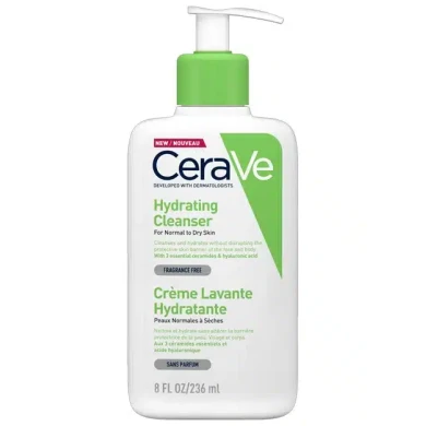 CeraVe Хидратиращ измиващ крем за лице и тяло за нормална до суха кожа 236 мл