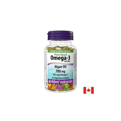 Веган Омега 3 385 mg (масло от водорасли)  ЕPA 100 mg/ DHA 200 mg x 60 софтгел капсули