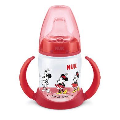 NUK First Choice РР шише Temperature Control 150мл със силиконов накрайник за сок Mickey red
