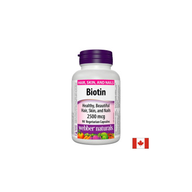 Biotin / Биотин, 2500 µg, 90 капсули Webber Naturals