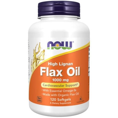 Now - Flax Oil (High Lignan) / Ленено Масло 1000 Мг - 120 Дражета