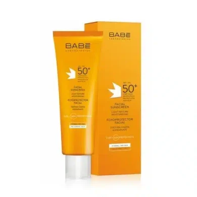 BABE СЛЪНЦЕЗАЩИТЕН КРЕМ ЗА ЛИЦЕ БЕЗ МАСЛА SPF 50+ СУХО УСЕЩАНЕ 50 мл