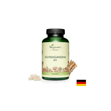 Ashwagandha BIO/ Био Ашваганда, 180 капсули, 100% Vegan Vegavero