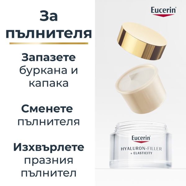 Eucerin® Комплект Hyaluron-Filler Elasticity Нощен крем  + РЕФИЛ, 2 x 50мл ПРОМО