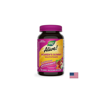 Alive! Womens Gummy Multivitamin / Алайв! Мултивитамини за жени, 60 желирани таблетки Nature’s Way