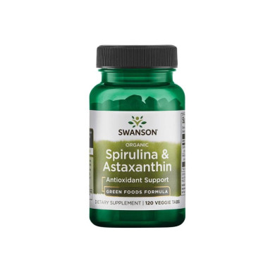 SWANSON Organic Spirulina & Astaxanthin / 120 Vtabs