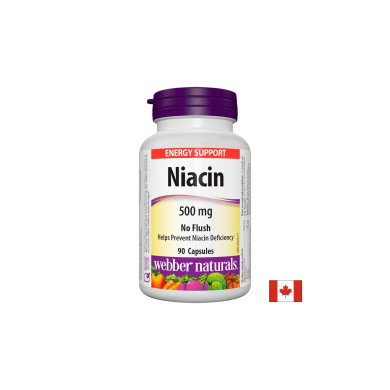 Niacin/ Ниацин 500 mg x 90 капсули Webber Naturals