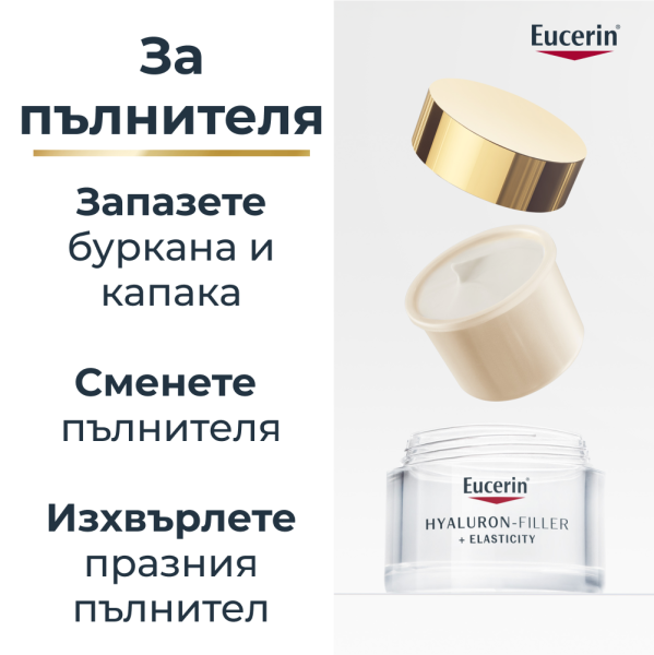 Eucerin® Hyaluron-Filler +Elasticity Нощен крем за лице, Рефил