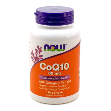 Now - Coq10 60 Мг + Omega-3 - 30 Дражета