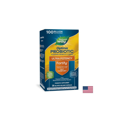Fortify™ Optima Advanced Care Probiotic - Фортифай Оптима пробиотик + пребиотици, 100 милиарда активни пробиотици, 30 капсули Nature’s Way