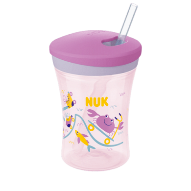 NUK EVOLUTION Action Cup 230мл. със сламка, 12+ мес. Girl