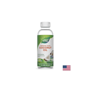 Liquid Coconut Oil / Кокосово масло (течно), 93 % MCTs‡ (мастни киселини), 300 ml Nature’s Way