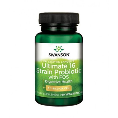 SWANSON Dr. Stephen Langer's Ultimate 16 Strain Probiotic with FOS 3.2 Billion CFU / 60 Vcaps